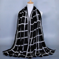High Quality ladies fashion geometry voile embroidery scarf dubai muslim hijab scarf wholesale